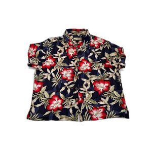 Havana Jack's Cafe Hawaiian Cropped Shirt Size XL